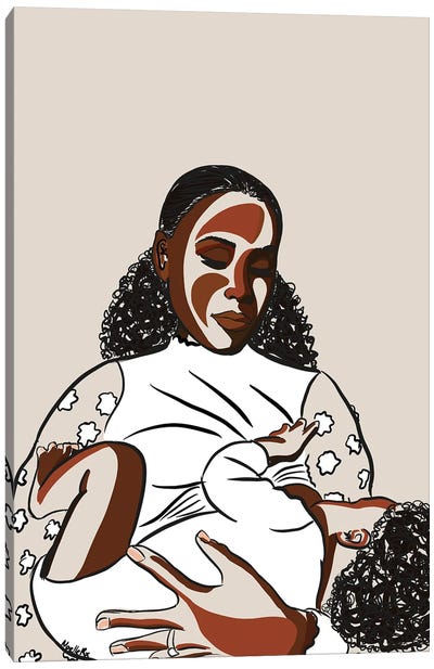Black Mothers Breastfeed II Canvas Art Print - Unconditional Love