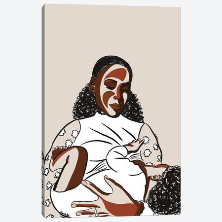 Black Mothers Breastfeed II Canvas Print #NRX19} by NoelleRx Canvas Print