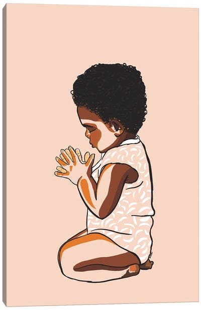 Teach The Babies To Pray Canvas Art Print - Faith Art