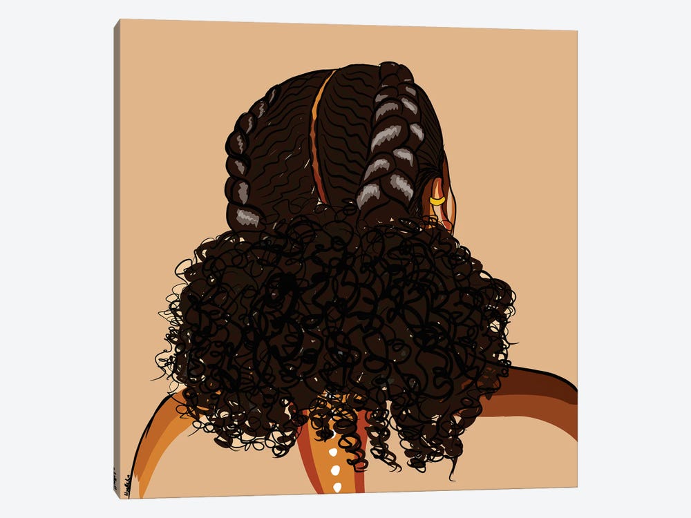 Black Hair Story-Low Puff 1-piece Canvas Artwork