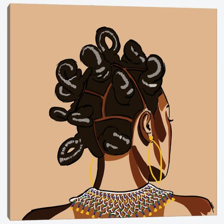 Black Hair Story - Bantu Knots Canvas Print #NRX46} by NoelleRx Canvas Print