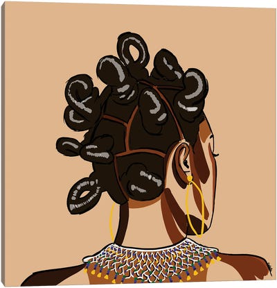 Black Hair Story - Bantu Knots Canvas Art Print