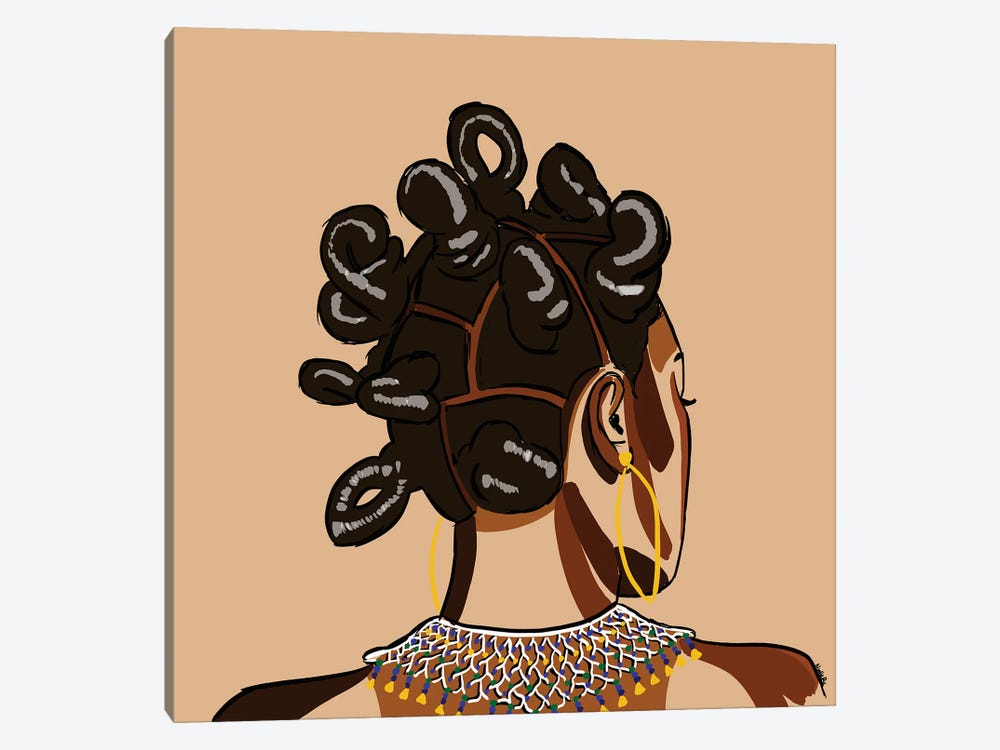 Black Hair Story - Bantu Knots by NoelleRx 1-piece Canvas Art Print