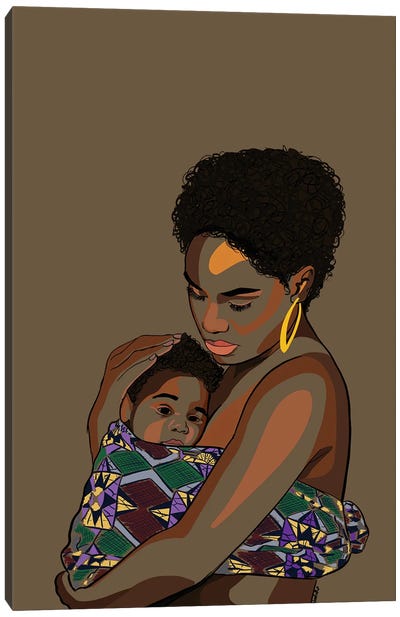 Wrapped Up In Love Canvas Art Print - African Culture