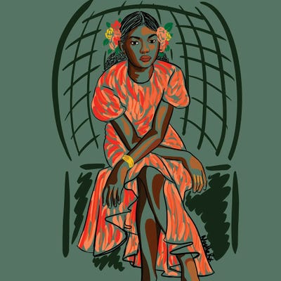 Orang Dress by NoelleRx acrylic art print