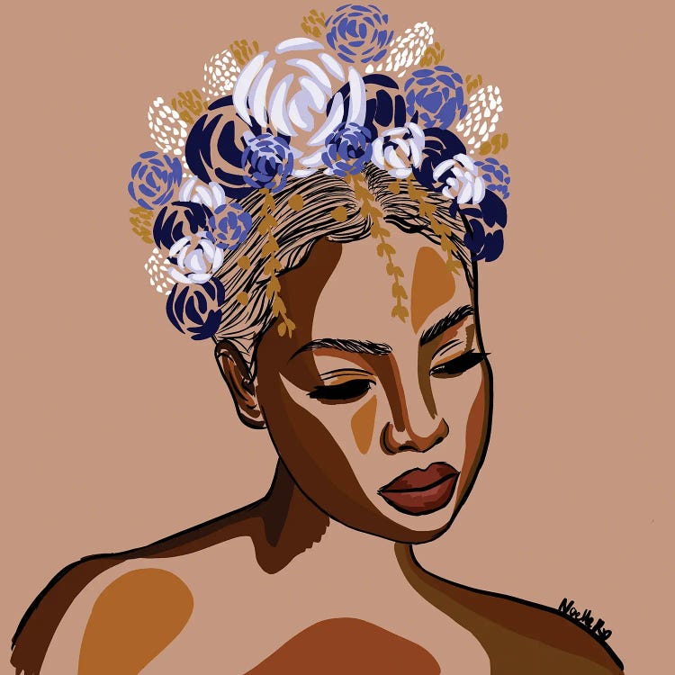 Feeling Blue Flower Crown by NoelleRx wall art