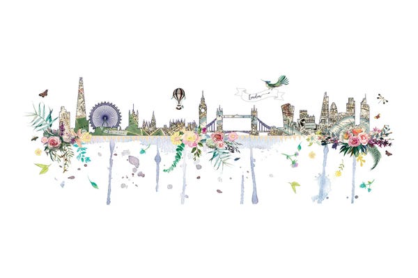 London: London Collage Skyline by Natalie Ryan