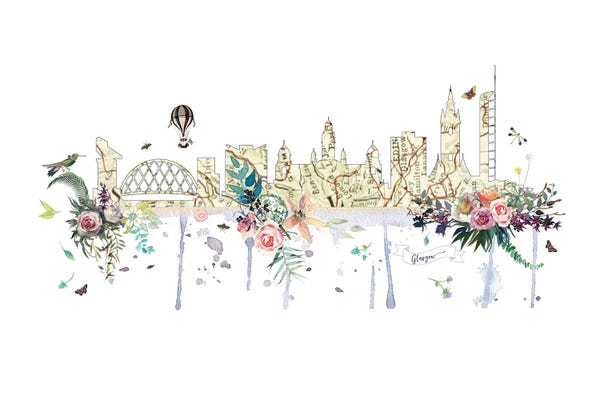 Glasgow: Glasgow Collage Skyline by Natalie Ryan