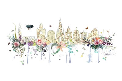 Edinburgh Collage Skyline by Natalie Ryan framed wall art