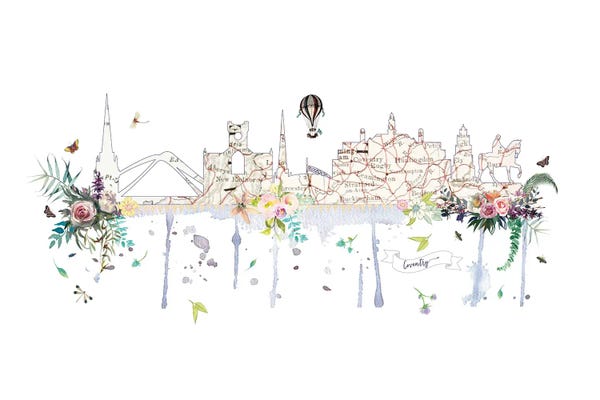 Natalie Ryan: Coventry Collage Skyline by Natalie Ryan