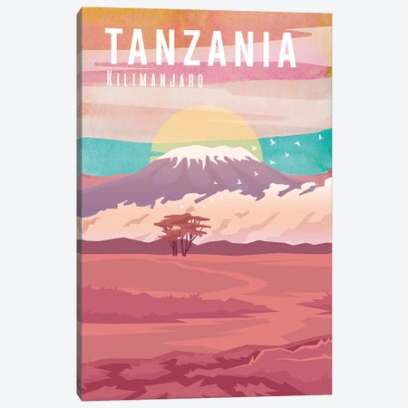 Tanzania Travel Poster Canvas Print #NRY10} by Natalie Ryan Canvas Art
