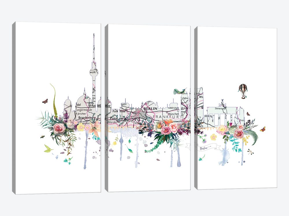 Berlin Collage Skyline by Natalie Ryan 3-piece Art Print