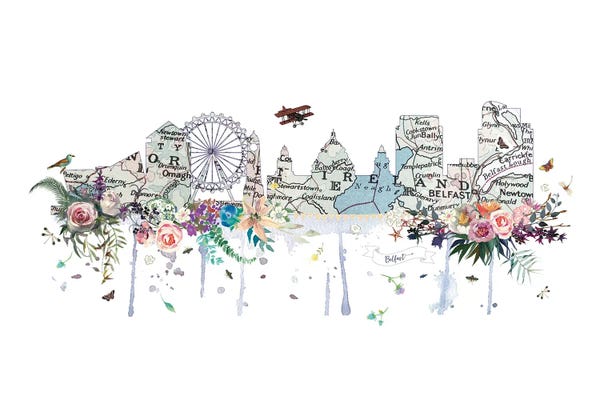 Natalie Ryan: Belfast Collage Skyline by Natalie Ryan