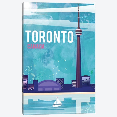 Toronto Travel Poster Canvas Print #NRY11} by Natalie Ryan Canvas Wall Art