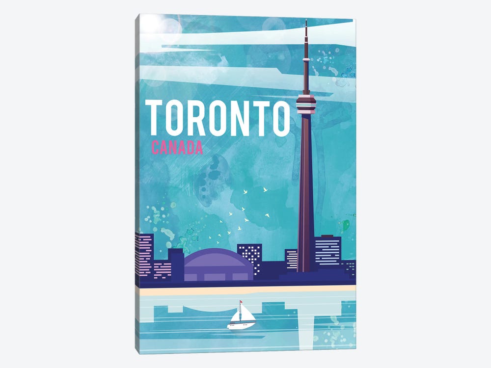 Toronto Travel Poster by Natalie Ryan 1-piece Canvas Art