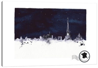 Paris At Night Skyline Canvas Art Print - Natalie Ryan