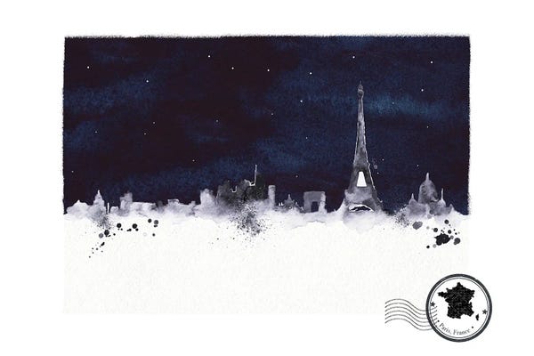Natalie Ryan: Paris At Night Skyline by Natalie Ryan