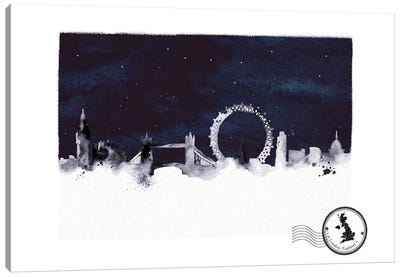 London At Night Skyline Canvas Art Print - London Skylines