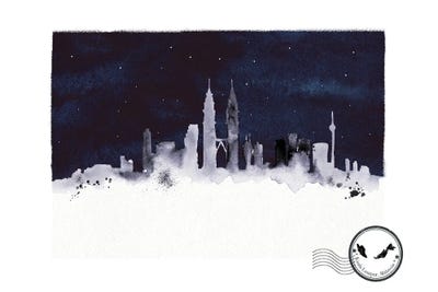 Kuala Lumpur At Night Skyline by Natalie Ryan framed canvas print