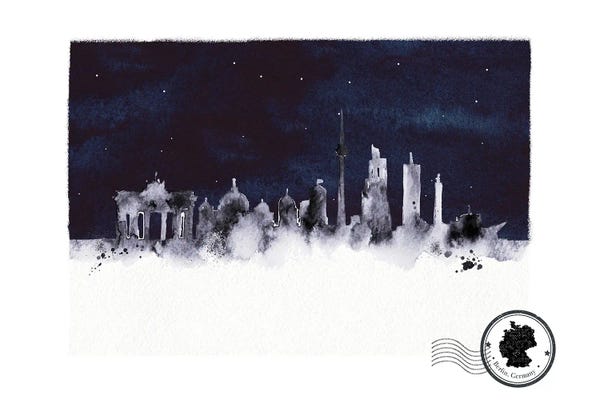 Natalie Ryan: Berlin At Night Skyline by Natalie Ryan