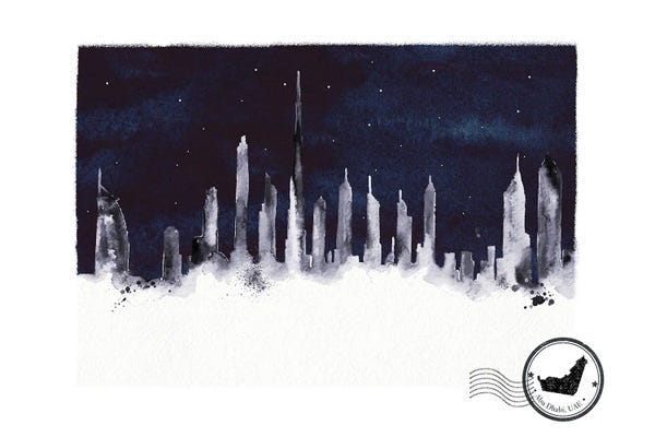 United Arab Emirates: Abu Dhabi At Night Skyline by Natalie Ryan