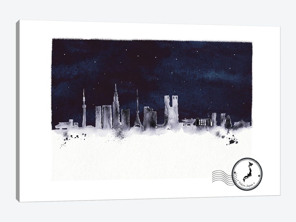 Tokyo At Night Skyline by Natalie Ryan 1-piece Canvas Art