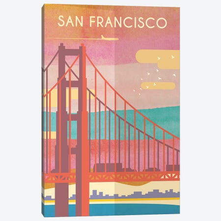 San Francisco Travel Poster Canvas Print #NRY13} by Natalie Ryan Canvas Art