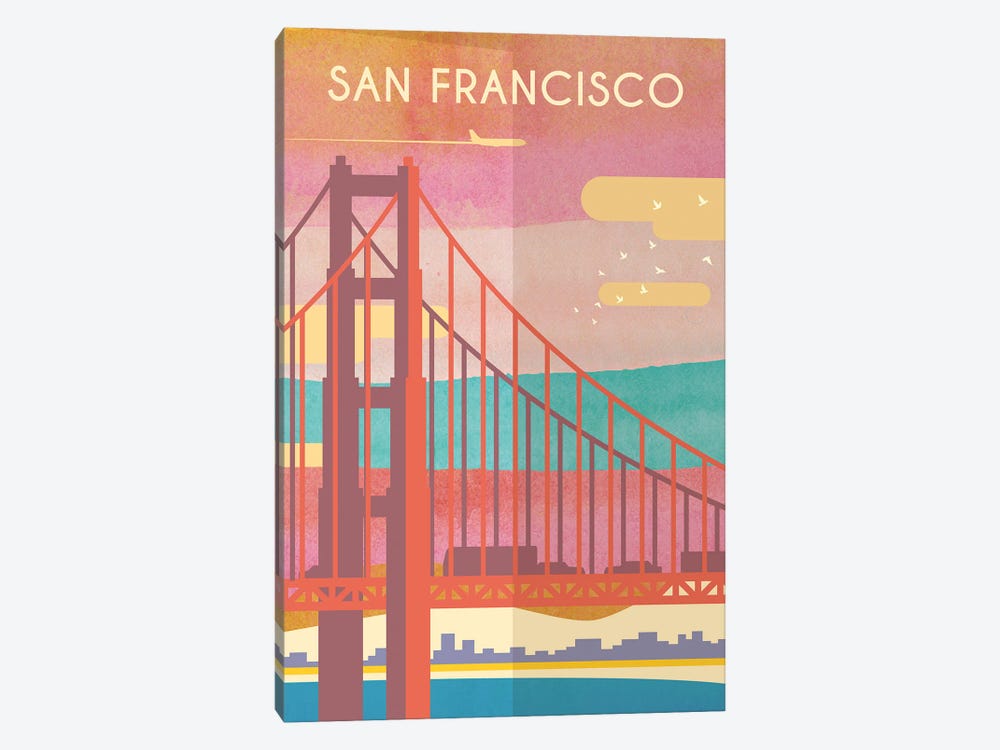San Francisco Travel Poster by Natalie Ryan 1-piece Canvas Artwork