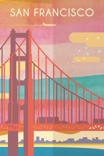 Golden Gate Bridge: San Francisco Travel Poster by Natalie Ryan