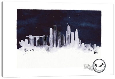 Singapore At Night Skyline Canvas Art Print