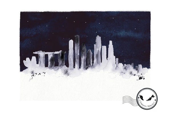 Singapore: Singapore At Night Skyline by Natalie Ryan