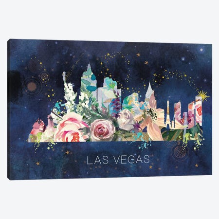 Las Vegas Watercolour Skyline Canvas Print #NRY149} by Natalie Ryan Canvas Art Print