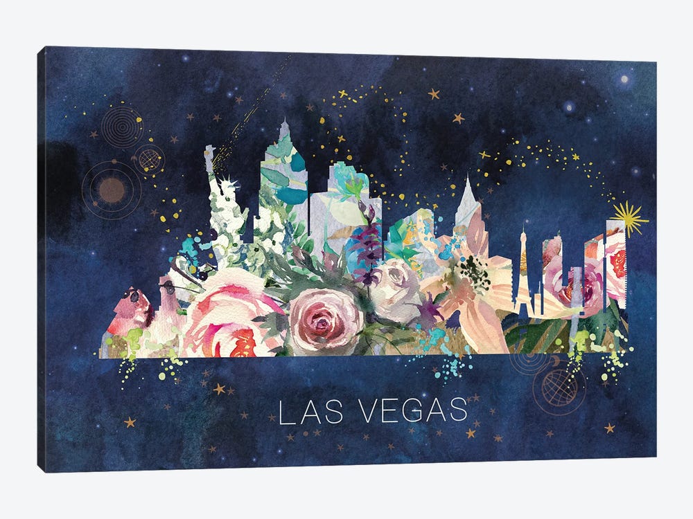 Las Vegas Watercolour Skyline by Natalie Ryan 1-piece Canvas Print