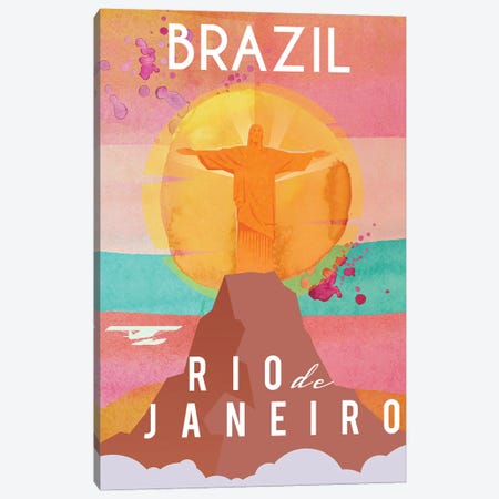 Brazil Travel Poster Canvas Print #NRY14} by Natalie Ryan Canvas Art Print