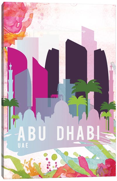 Abu Dhabi Travel Poster Canvas Art Print - Abu Dhabi