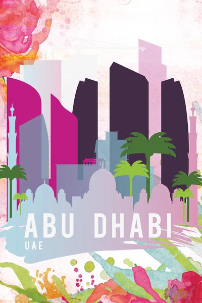 United Arab Emirates: Abu Dhabi Travel Poster by Natalie Ryan
