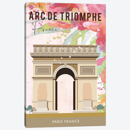 Arc de Triomphe Travel Poster Canvas Print #NRY153} by Natalie Ryan Canvas Art