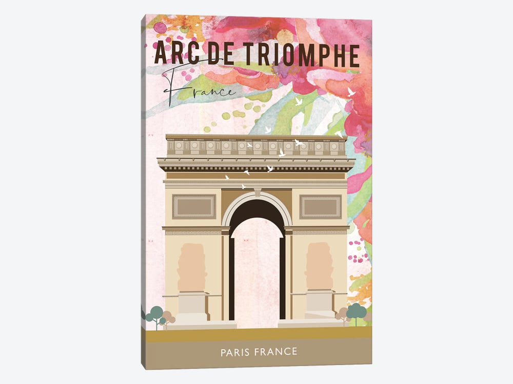 Arc de Triomphe Travel Poster by Natalie Ryan 1-piece Canvas Art