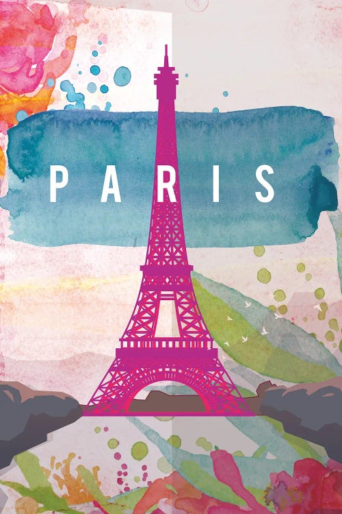 Paris Travel Poster by Natalie Ryan wall art