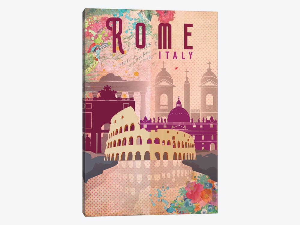 Rome Travel Poster by Natalie Ryan 1-piece Art Print
