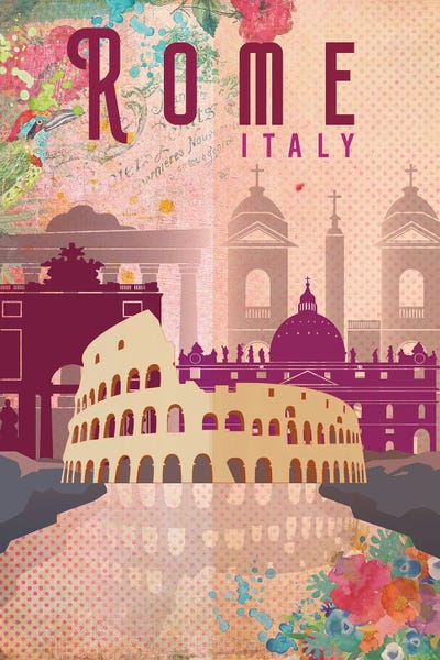 Wonders Of The World: Rome Travel Poster by Natalie Ryan