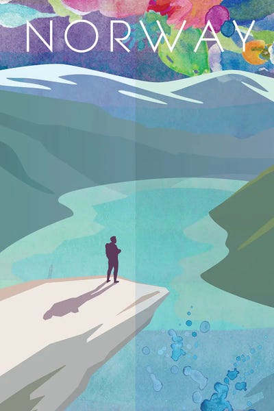 Norway Travel Poster by Natalie Ryan framed wall art