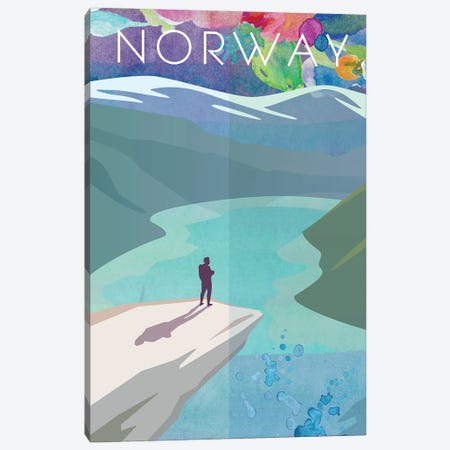 Norway Travel Poster Canvas Print #NRY18} by Natalie Ryan Canvas Artwork