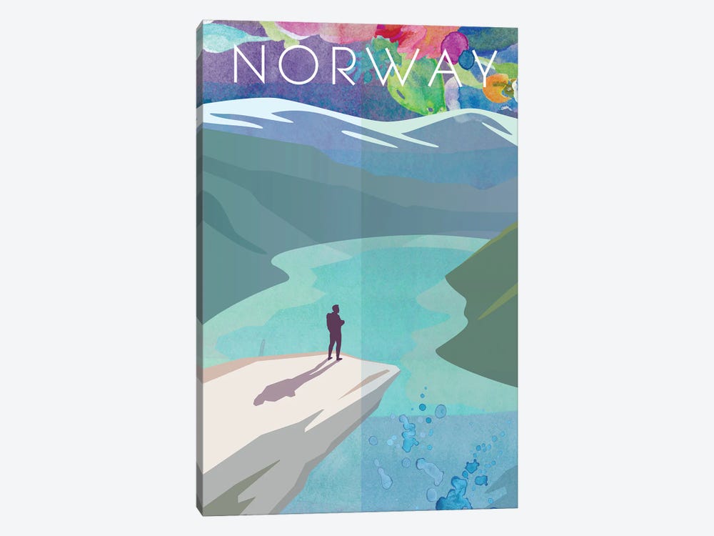 Norway Travel Poster by Natalie Ryan 1-piece Canvas Art Print