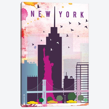 New York Travel Poster Canvas Print #NRY20} by Natalie Ryan Canvas Art Print