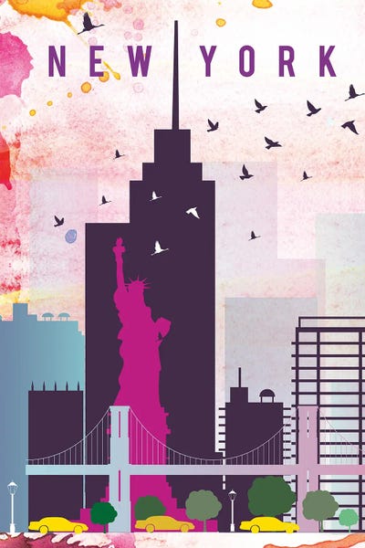 New York City Travel Posters: New York Travel Poster by Natalie Ryan