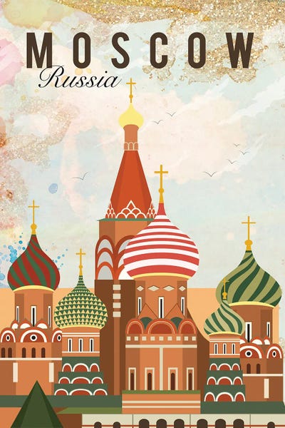 Moscow Travel Poster by Natalie Ryan canvas print