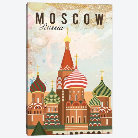 Moscow Travel Poster Canvas Print #NRY21} by Natalie Ryan Canvas Art Print