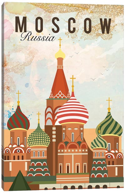 Moscow Travel Poster Canvas Art Print - Russia Art