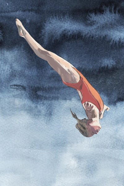 Dive Girl Glide by Natalie Ryan canvas print